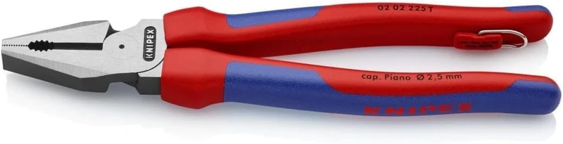 Knipex Kraft-Kombizange schwarz atramentiert, mit Mehrkomponenten-Hüllen, mit Befestigungsöse zum An