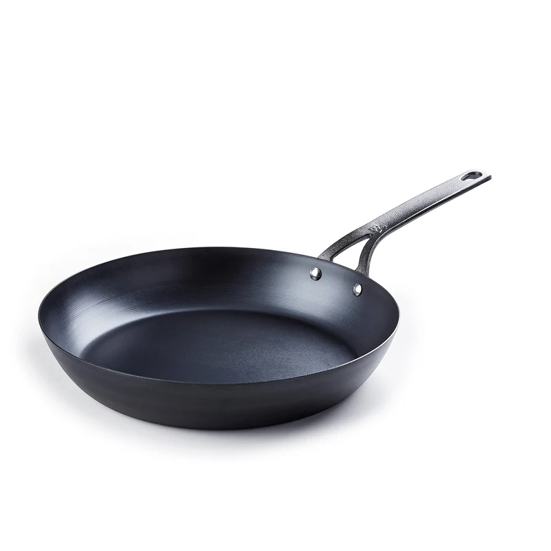 BK Black Steel Vorgewürzte 28cm Bratpfanne aus Kohlenstoffstahl, Geeignet für Induktion, Backofen- u