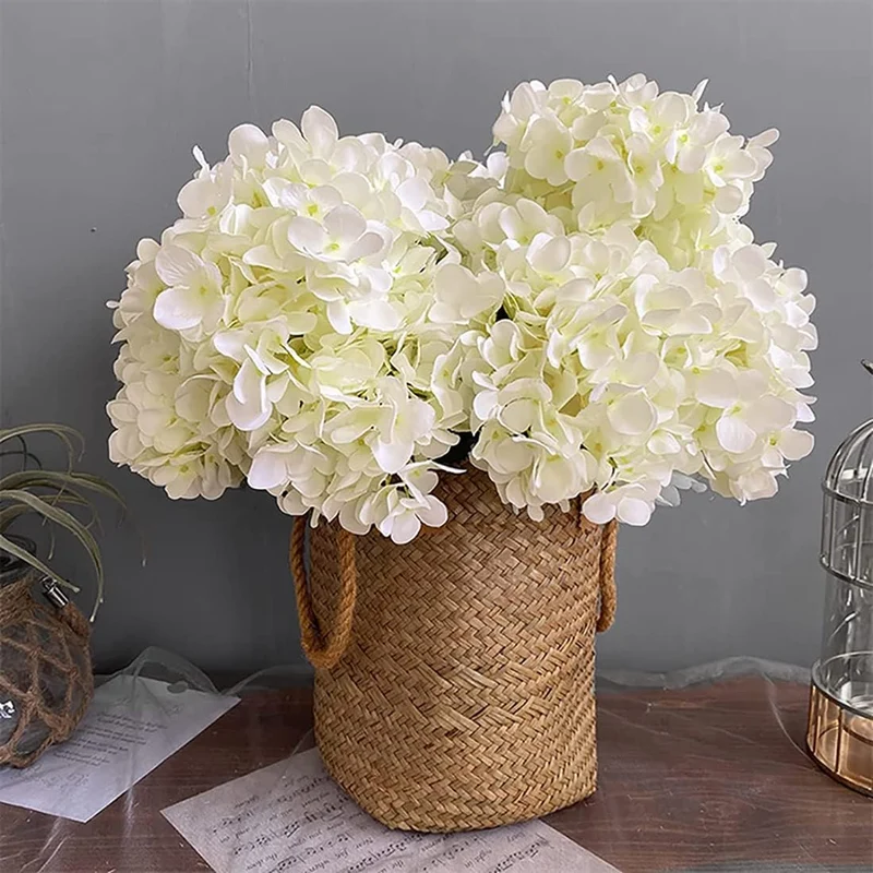 4 Stück Hortensien Kunstblumen Hortensie Künstlich Länge 55cm Durchmesser 20cm Künstliche Hortensie