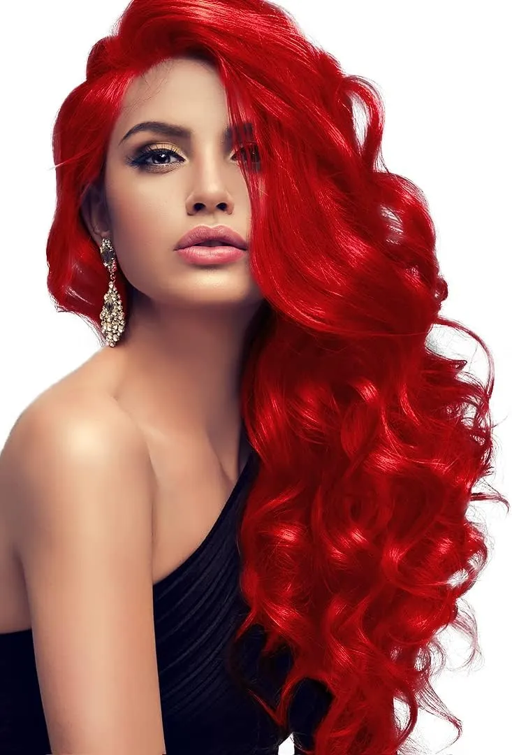 hair2heart Microring Extensions Echthaar Gewellt - 100 Strähnen 1g 40cm 0/44 rot intensiv 100 Strähn