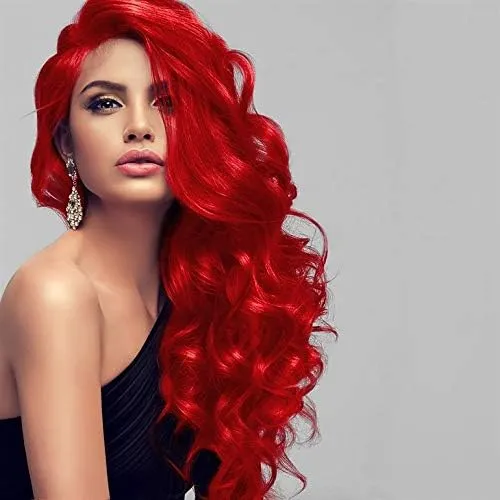 hair2heart Microring Extensions Echthaar Gewellt - 100 Strähnen 1g 40cm 0/44 rot intensiv 100 Strähn