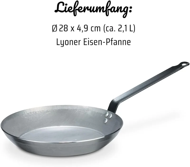 GSW 860512 GastroTraditionell Lyoner Eisen Pfanne - 28cm 28 cm, 28 cm