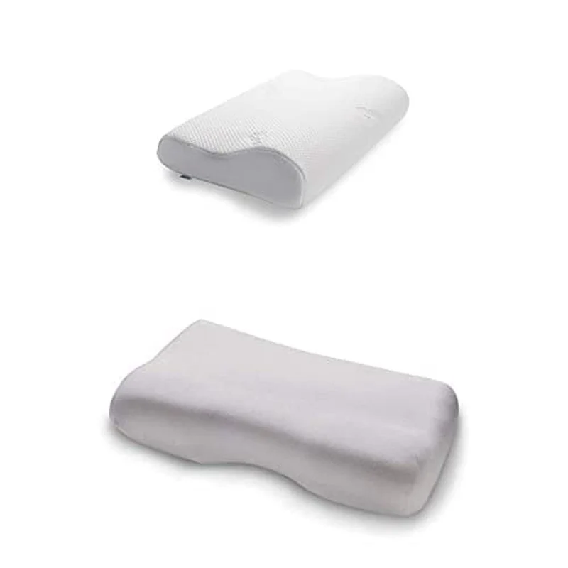 TEMPUR Kissen Set mit Füllung und Bezug, Original Kopfkissen Grösse L mit Jersey-Kissenbezug (platin