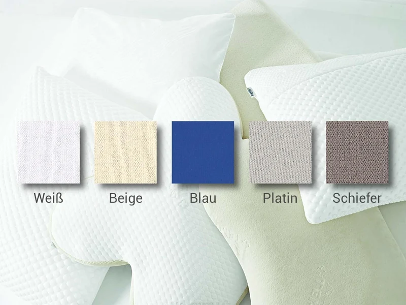 TEMPUR Kissen Set mit Füllung und Bezug, Original Kopfkissen Grösse L mit Jersey-Kissenbezug (platin