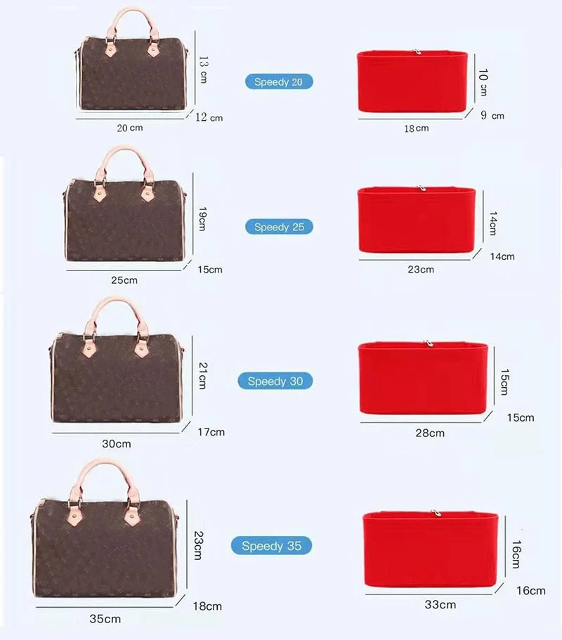 Geldbörseneinsätze für Lv Speedy 25 Organizer-Einsatz, für Monogramm-Tasche, HandBag-Schutzeinlage