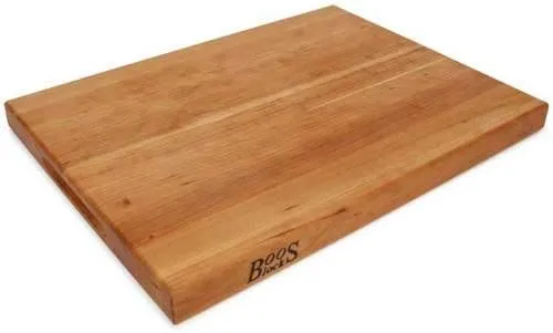 Boos Block Schneidebrett Kirschholz – Profi-Schneidebrett – Hackblock – Lebensmittelecht – 51 x 38 x