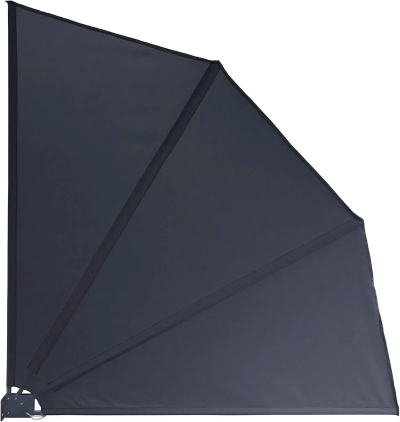 QUICK STAR 2 Stück Sichtschutz Fächer 140x140cm Anthrazit Easy Mount Wandplatte Balkon Trennwand Win