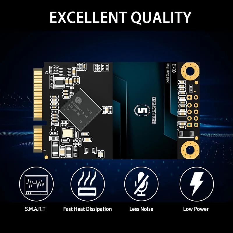 SHARKSPEED mSATA SSD 1TB Mini SATA 3 (6Gb/s) TLC 3D NAND SSD Festplatte Intern Solid State Drive für