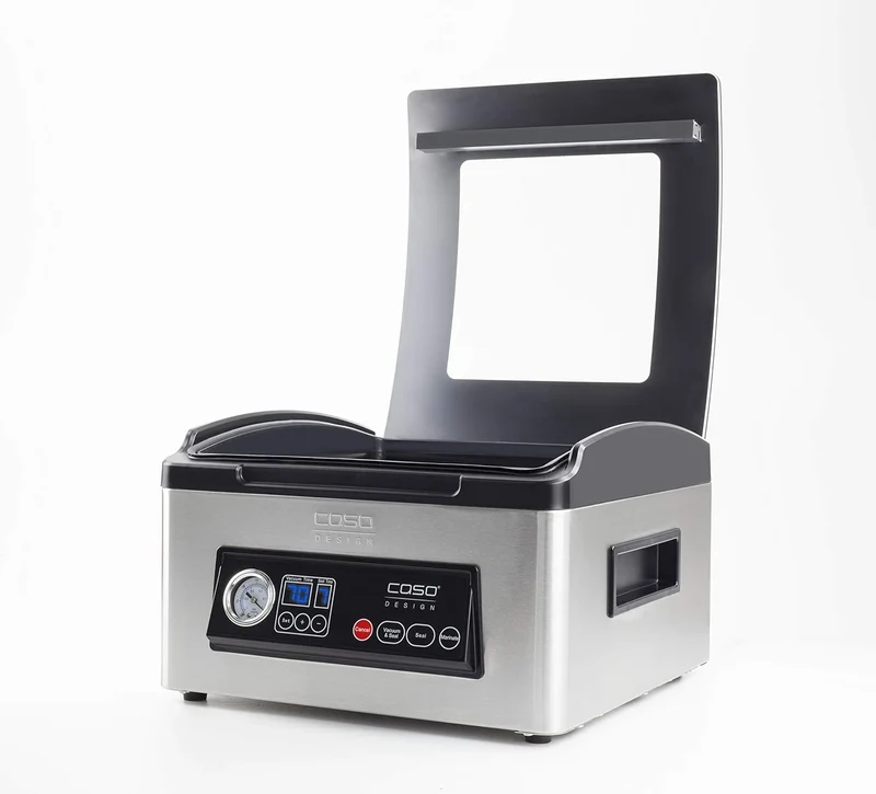 CASO VacuChef 70 - Kammervakuumierer aus Edelstahl, starke Vakuumpumpe 70 Liter/Minute & Profi- Foli