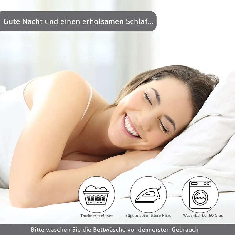 LINKHOFF Bettwäsche gestreift 155x220 cm - Biber Bettwäsche Grün Mint - Grau aus 100% Baumwolle - Fe