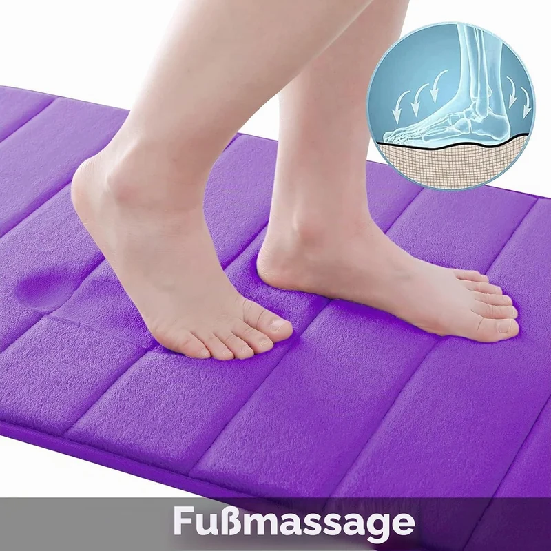 Homaxy Memory Foam Badezimmer Badteppich Saugfähige Rutschfester Badvorleger Waschbar Badematte - 43