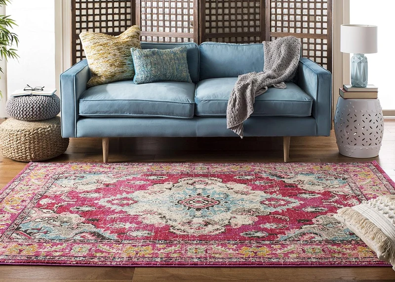 SAFAVIEH Boho Chic Teppich für Wohnzimmer, Esszimmer, Schlafzimmer - Monaco Collection, Kurzer Flor,