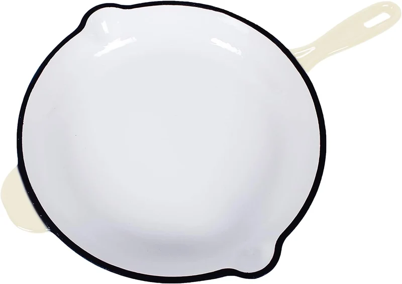 ECHTWERK Bratpfanne aus Gusseisen mit Emaille-Beschichtung, Gusseisenpfanne, Ofenpfanne mit zwei Gri