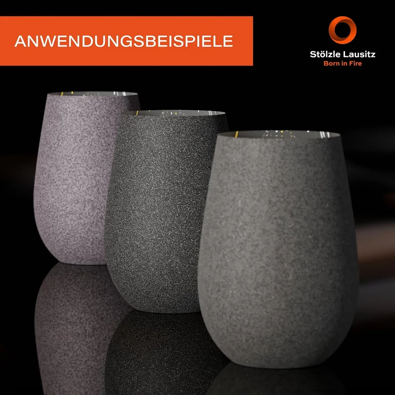 Stölzle Lausitz Longdrinkbecher Stones Graphit / 6er Set Trinkgläser/Cocktailgläser/hochwertiges Lon