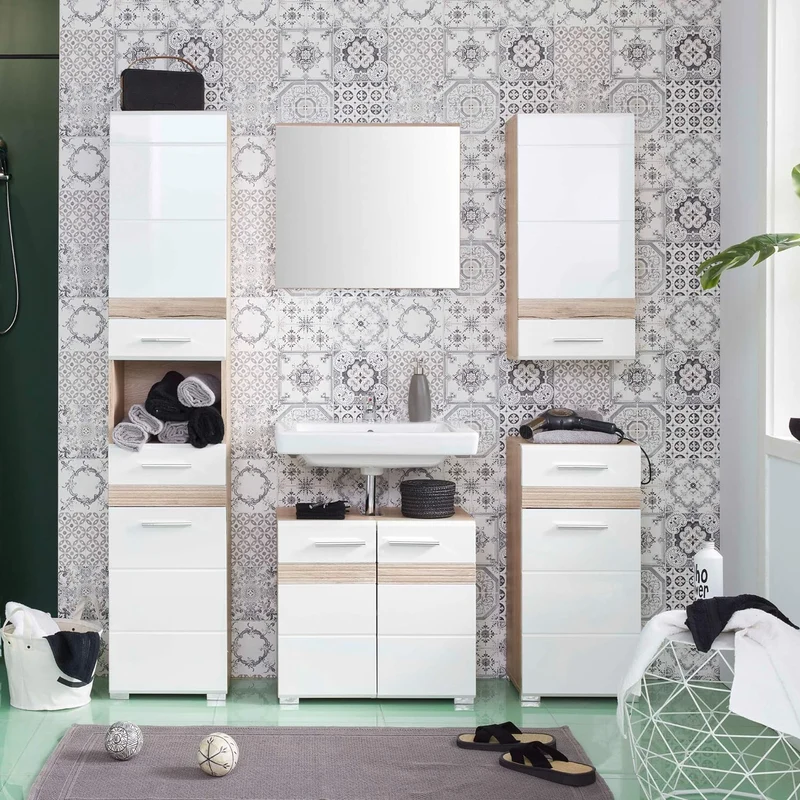 trendteam smart living - Wandspiegel Spiegel - Badezimmer - Set One - Aufbaumass (BxHxT) 60 x 55 x 2