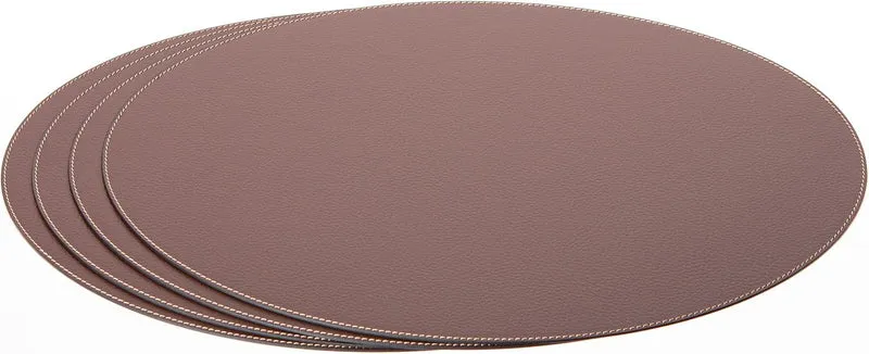 Nikalaz Oval Platzsets aus Recyceltem Leder, 4 Stück Tischsets, Tisch-Matten, Platzdeckchen 45.7 x 3