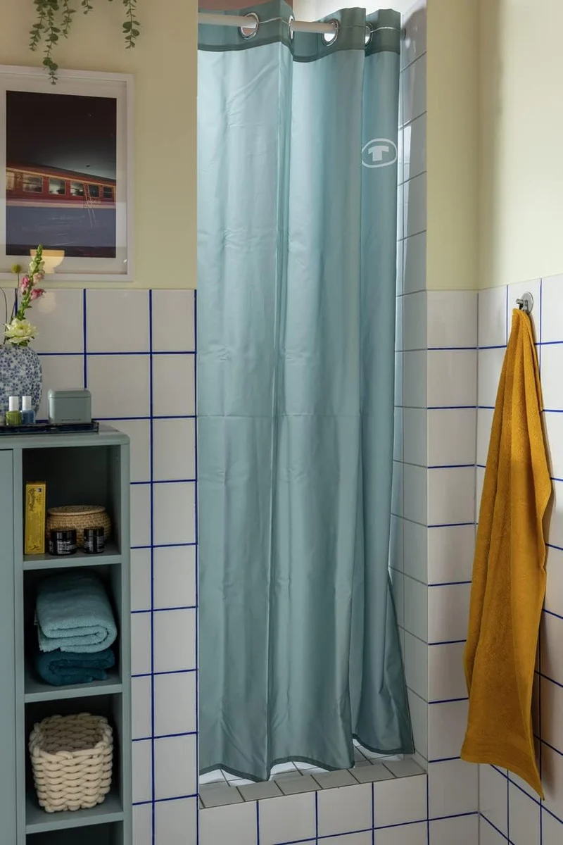 TOM TAILOR Duschvorhang, waschbarer Vorhang für Dusche und Badewanne, schimmelresistent und wasserab