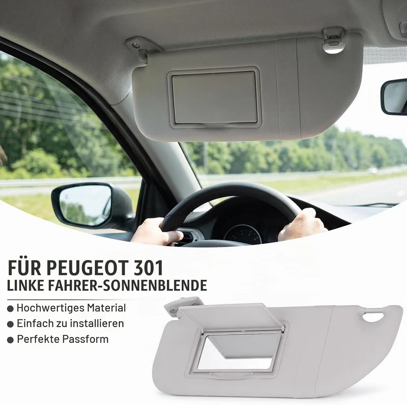 Auto-Sonnenblende, Innen Links, Fahrer-Sonnenblende, Blendschutz, Sonnenschutz, Grau, 98038432DS, Er