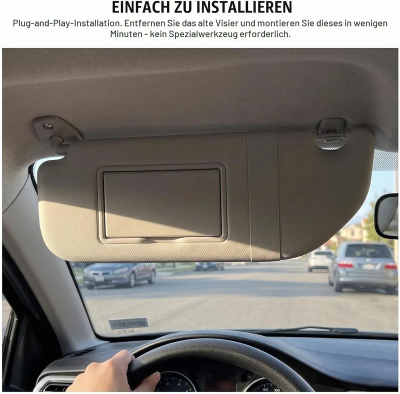 Auto-Sonnenblende, Innen Links, Fahrer-Sonnenblende, Blendschutz, Sonnenschutz, Grau, 98038432DS, Er