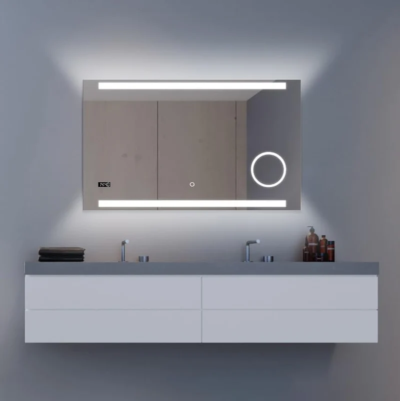 Talos King Badspiegel mit Beleuchtung – LED Badezimmerspiegel 100x60 cm – Wandspiegel mit beleuchtet