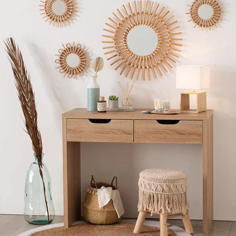 Set aus 3 Spiegeln Sonne - Rattan D 28 cm - Beige - Atmosphera créateur d'intérieur cm Korb, cm Korb