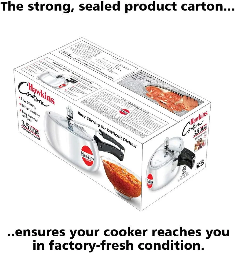 Hawkins HC35 Contura Schnellkochtopf, 3,5 l, Aluminium 3.5 litre, 3.5 litre