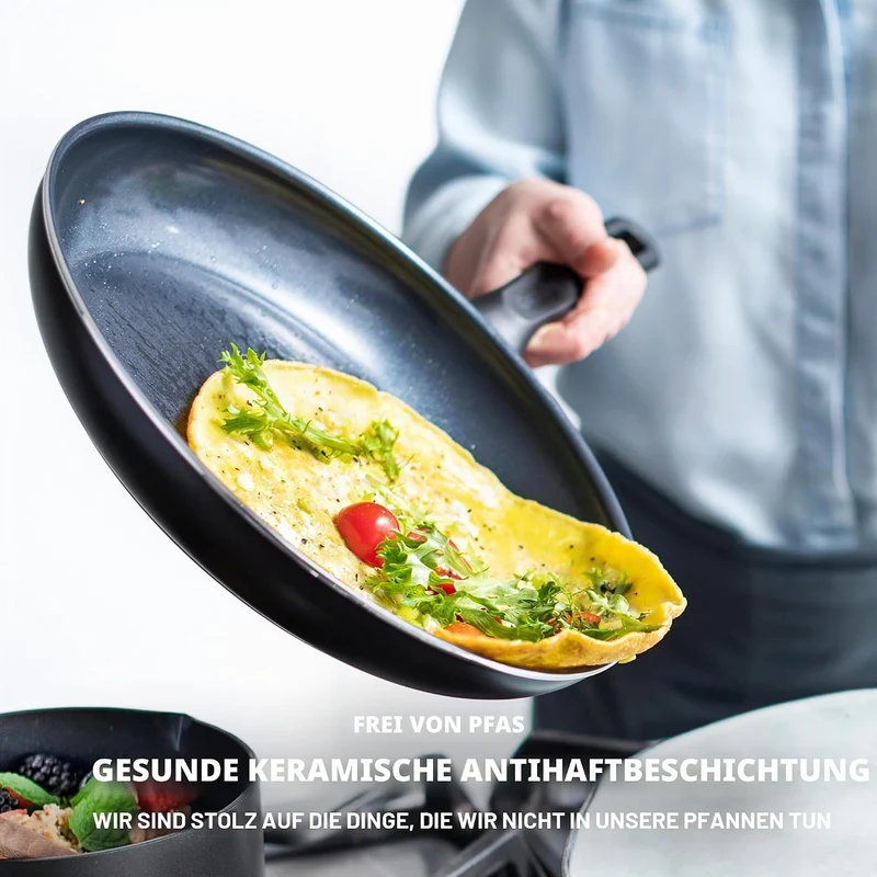 GreenPan Memphis Bratpfanne (24 cm), gesunde keramische Antihaftbeschichtung, PFAS-frei, induktionsg