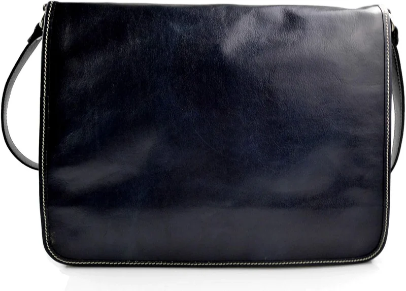 Leder herren aktentasche messenger ledertasche umhangetasche schultertasche tragetasche made in Ital