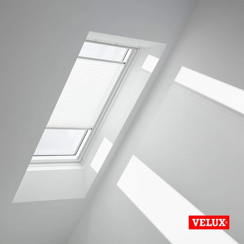 VELUX Original Dachfenster Plissee für MK06, Weiss, mit Grauer Führungsschiene