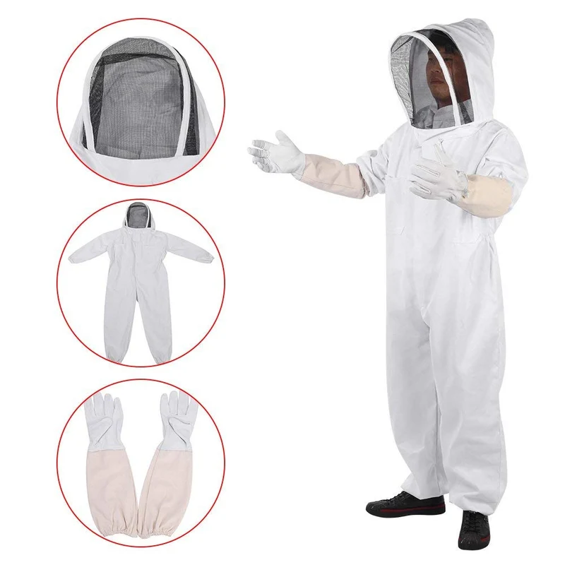 Zerodis Imkerei Anzug Schutzbekleidung mit Langen Handschuhen Anti-Moskito mit Schleier Bienenzucht