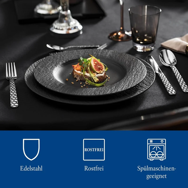 Villeroy und Boch Boston Tafelbesteck für bis zu 12 Personen, 113-teilig, Edelstahl Tafelbesteck | 1