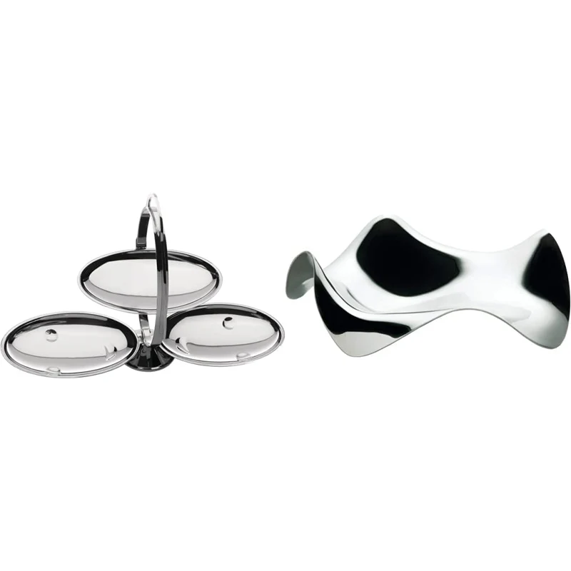 Alessi Anna Gong AM37 Etagere, Edelstahl, 3,2 x 21 x 5,8 cm, Einheiten, 1.0 & PG02 Löffelhalter, Ede