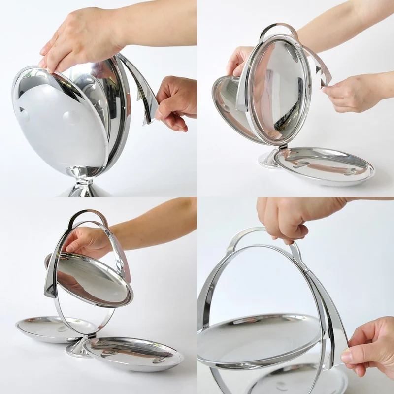 Alessi Anna Gong AM37 Etagere, Edelstahl, 3,2 x 21 x 5,8 cm, Einheiten, 1.0 & PG02 Löffelhalter, Ede