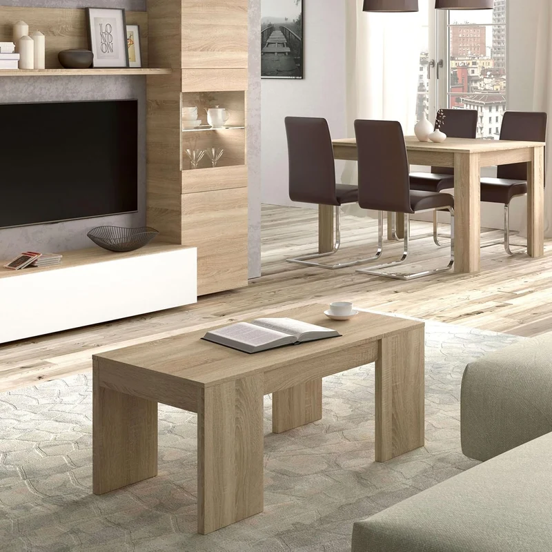 Habitdesign 001637F - Modell Kendra, Esstisch, Kanadische Eiche, Masse: 100 cm (Breite) x 43-54 cm (