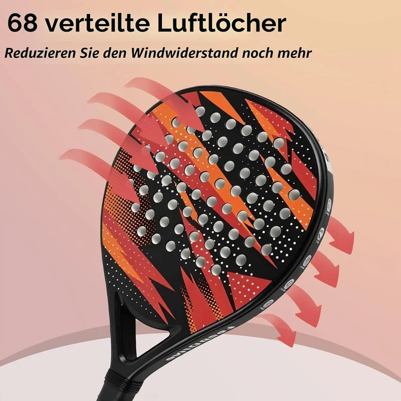 Padel Schläger Set - 2X Racket + 2X Bälle + Tasche, Padelschläger für Anfänger, Damen, Padel Racket