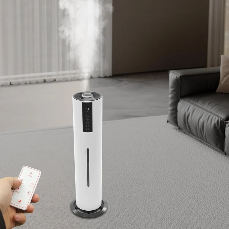 Nebel-Luftbefeuchter für Innenräume bis 30 m², leise, 360°-Auslass, Weiss | 3 Nebelstufen, 12h Timer