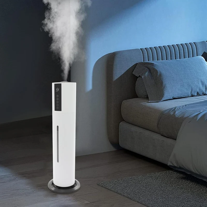 Nebel-Luftbefeuchter für Innenräume bis 30 m², leise, 360°-Auslass, Weiss | 3 Nebelstufen, 12h Timer