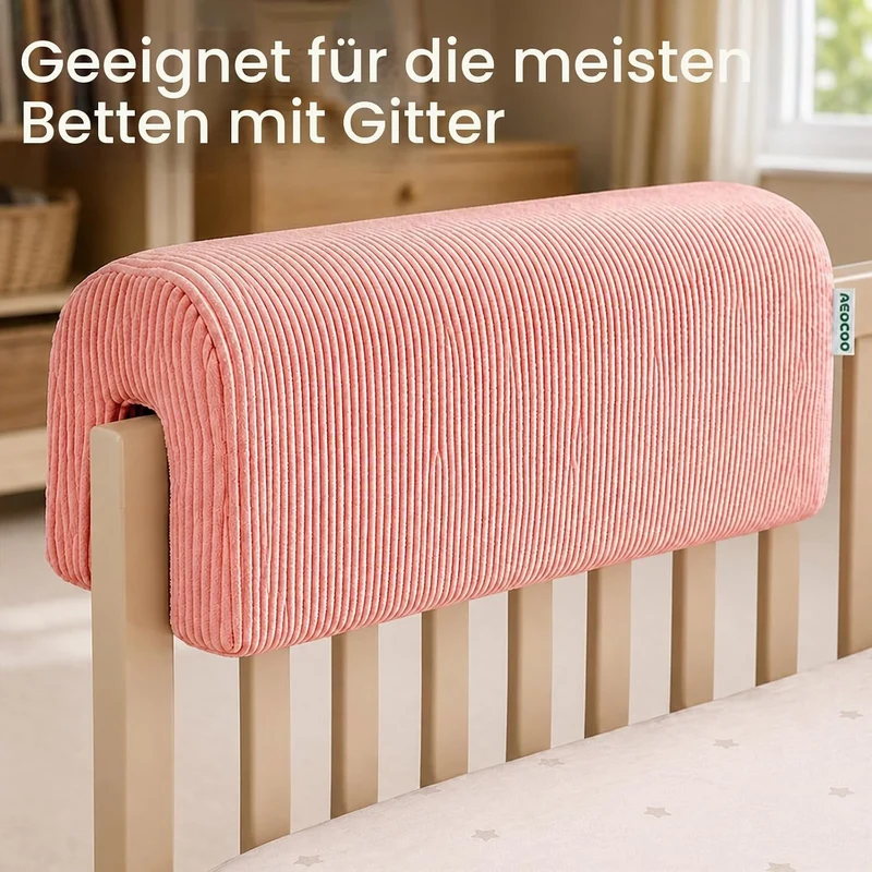AEOCOO Bettkantenschutz für Kinderbetten 70 cm – weiche Memory-Schaum Bettumrandung, Rausfallschutz