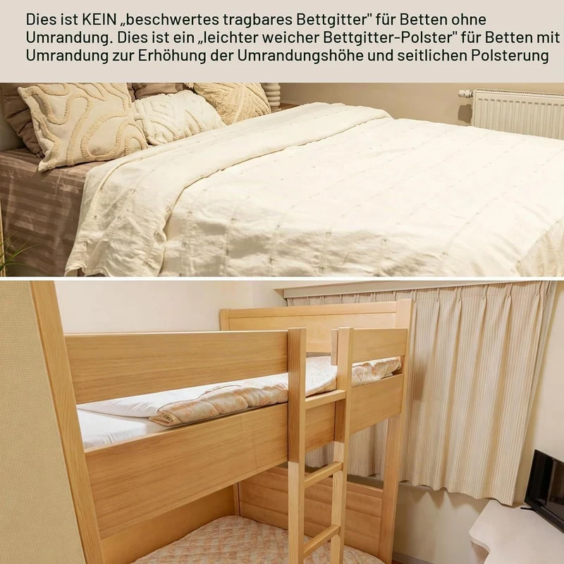 AEOCOO Bettkantenschutz für Kinderbetten 70 cm – weiche Memory-Schaum Bettumrandung, Rausfallschutz