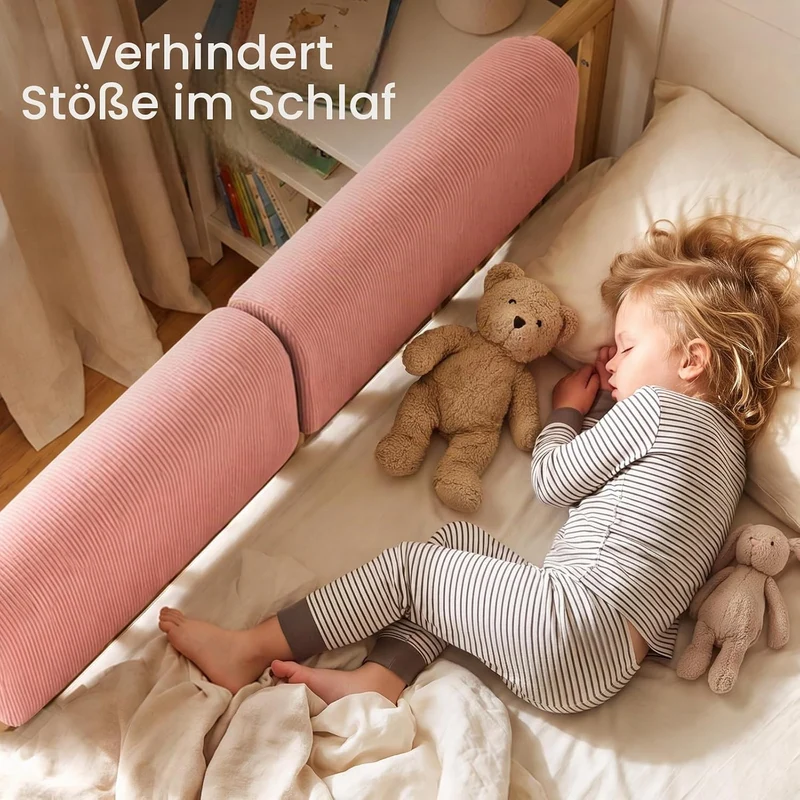 AEOCOO Bettkantenschutz für Kinderbetten 70 cm – weiche Memory-Schaum Bettumrandung, Rausfallschutz