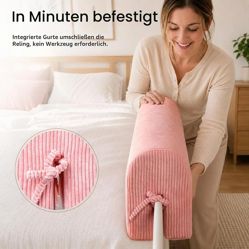 AEOCOO Bettkantenschutz für Kinderbetten 70 cm – weiche Memory-Schaum Bettumrandung, Rausfallschutz