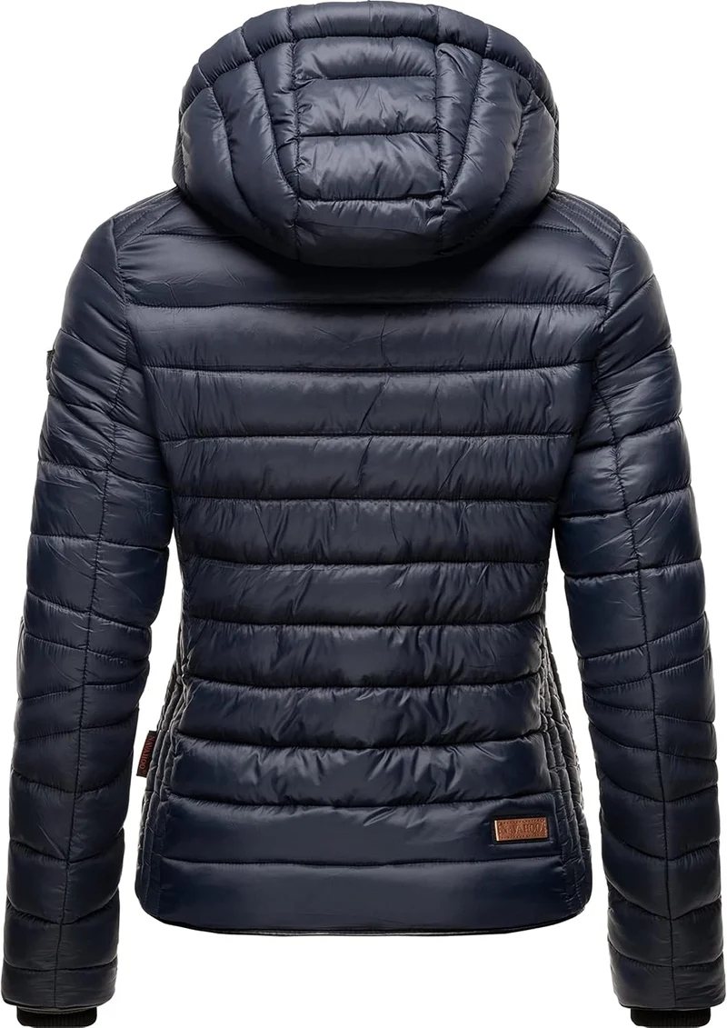 Navahoo Damen leichte Übergangsjacke Steppjacke mit Kapuze Lulana XS-XXL S Navy, S Navy