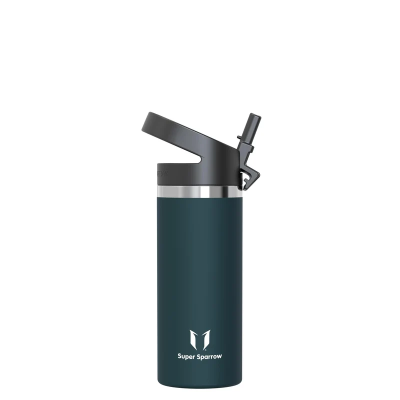 Super Sparrow Trinkflasche Kinder 500ml - Breite Öffnung SwivelSip Thermosflasche - BPA-Frei Thermos