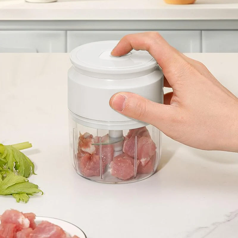 Elektrischer Knoblauchschneider,USB Wiederaufladbarer Zwiebelzerkleinerer,Tragbarer Knoblauchpresse