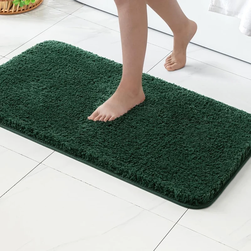 MIULEE Badematte Weiche Badteppich rutschfest Badvorleger Fussmatte Badzimmermatte Bettvorleger Flau
