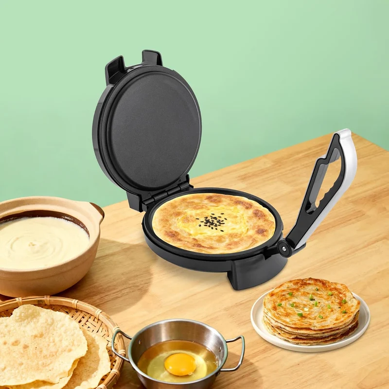 Roti Maker 1200W Elektrischer Chapati Maker, Antihaftbeschichtung, Temperaturregelung, Doppelseitige