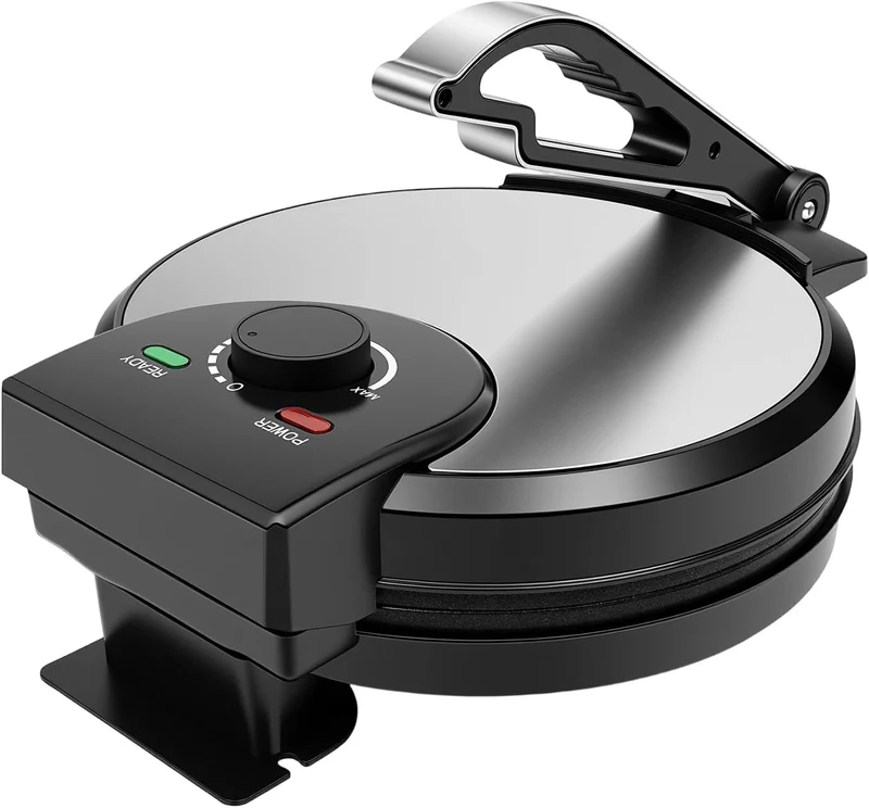 Roti Maker 1200W Elektrischer Chapati Maker, Antihaftbeschichtung, Temperaturregelung, Doppelseitige