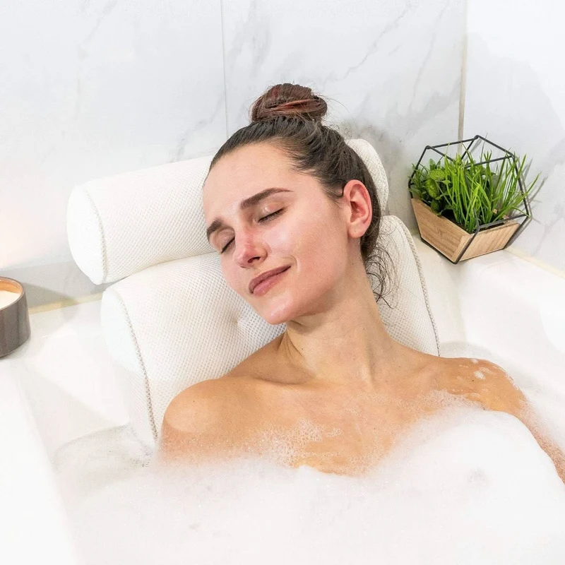 RELAXURA – Badekopfstütze aus 4D-Netz, Ergonomisch & Rutschfest