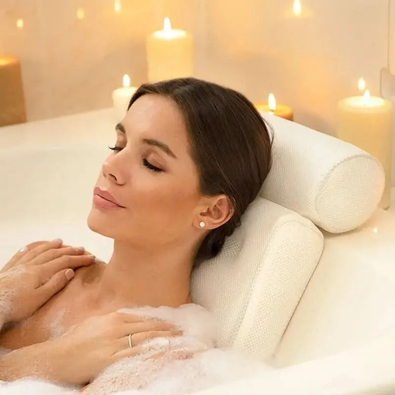 RELAXURA – Badekopfstütze aus 4D-Netz, Ergonomisch & Rutschfest