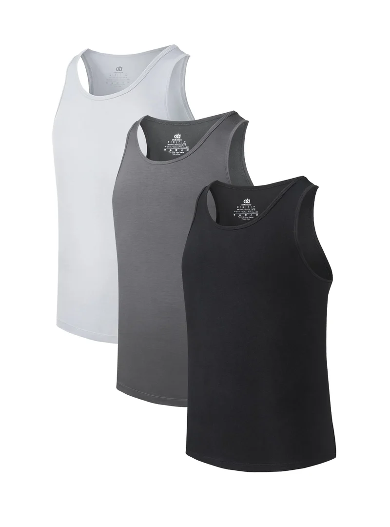 DAVID ARCHY Herren Unterhemden Tshirt Tanktop Business Lässig Bambusfaser Weich Seidig Kurzarm Ärmel